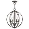 Arabella 4 Light English Bronze Convertible Mini Chandelier/Ceiling Mount by Livex Lighting