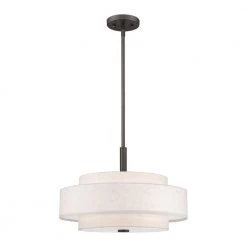 Meridian 4 Light English Bronze Pendant by Livex Lighting