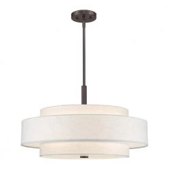 Meridian 5 Light English Bronze Pendant by Livex Lighting