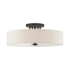 Meridian 6 Light English Bronze Semi Flush Mount by Livex Lighting