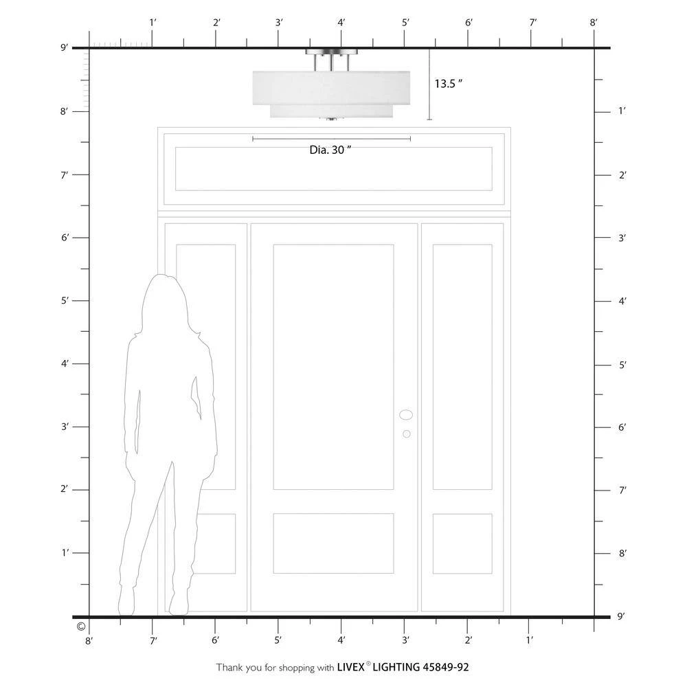 Meridian 6 Light English Bronze Semi Flush Mount by Livex Lighting 4 Meridian 6 Light English Bronze Semi Flush Mount by Livex Lighting - Image 4