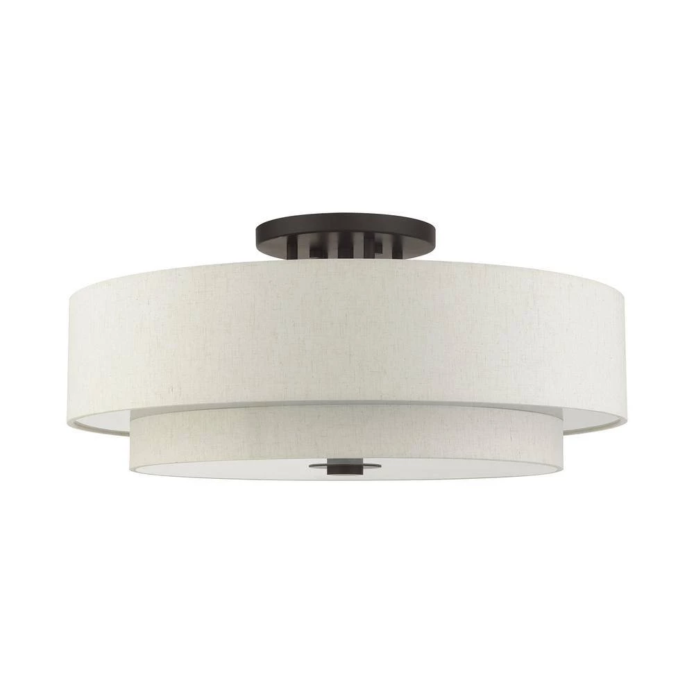 Meridian 6 Light English Bronze Semi Flush Mount by Livex Lighting 5 Meridian 6 Light English Bronze Semi Flush Mount by Livex Lighting - Image 5
