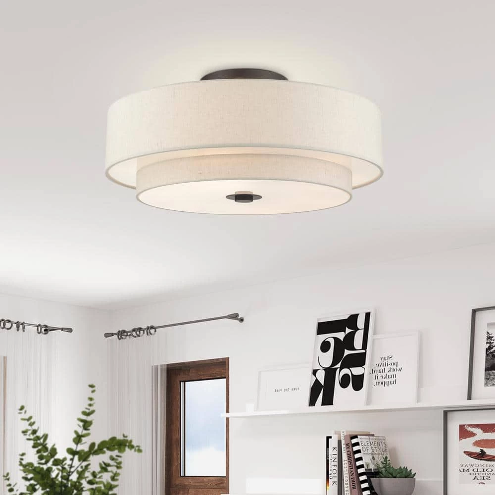 Meridian 6 Light English Bronze Semi Flush Mount by Livex Lighting 2 Meridian 6 Light English Bronze Semi Flush Mount by Livex Lighting - Image 2