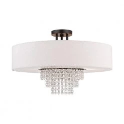 Carlisle 22 in. 5-Light English Bronze Semi-Flush Mount by Livex Lighting