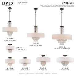 Carlisle 22 in. 5-Light English Bronze Semi-Flush Mount by Livex Lighting -Livex Lighting shop english bronze livex lighting flush mount lights 51098 92 d4 1000