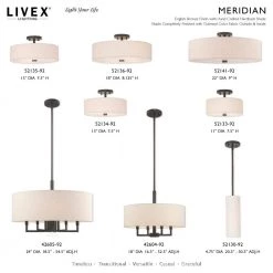 Meridian 2 Light English Bronze Semi Flush Mount by Livex Lighting -Livex Lighting shop english bronze livex lighting flush mount lights 52133 92 31 1000