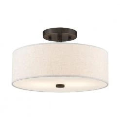 Meridian 2 Light English Bronze Semi Flush Mount by Livex Lighting