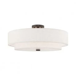Meridian 5 Light English Bronze Semi Flush Mount by Livex Lighting