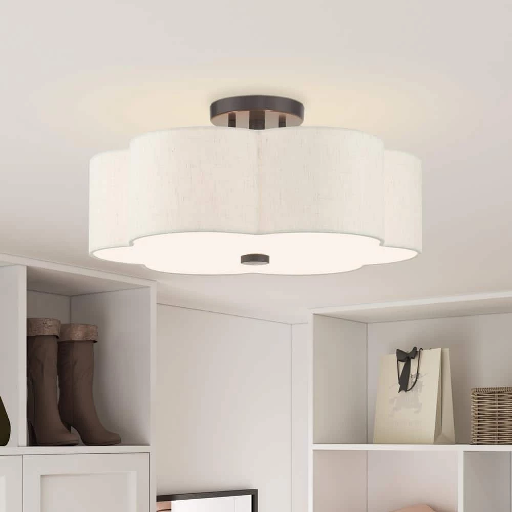 Solstice 3 Light English Bronze Semi Flush Mount by Livex Lighting 2 Solstice 3 Light English Bronze Semi Flush Mount by Livex Lighting - Image 2