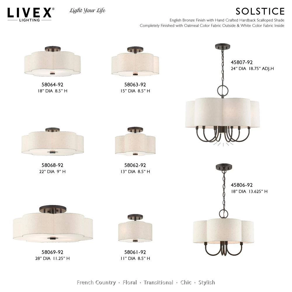 Solstice 5 Light English Bronze Semi Flush Mount by Livex Lighting 10 Solstice 5 Light English Bronze Semi Flush Mount by Livex Lighting - Image 10