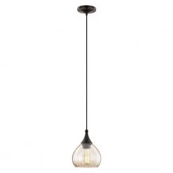 Art Glass Mini Pendants 1 Light English Bronze Mini Pendant by Livex Lighting
