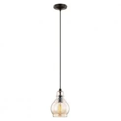 Art Glass Mini Pendants 1 Light English Bronze Mini Pendant by Livex Lighting