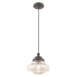 Art Glass Mini Pendants 1 Light English Bronze Mini Pendant by Livex Lighting -Livex Lighting shop english bronze livex lighting pendant lights 41223 92 1f 1000
