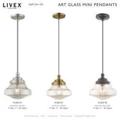 Art Glass Mini Pendants 1 Light English Bronze Mini Pendant by Livex Lighting -Livex Lighting shop english bronze livex lighting pendant lights 41226 92 31 1000