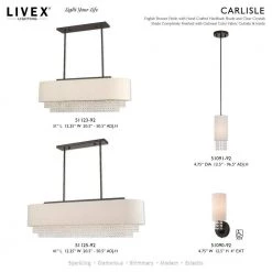Carlisle 4.75 in. English Bronze Sconce with Hand Crafted Oatmeal Fabric Shade and Clear Crystals by Livex Lighting -Livex Lighting shop english bronze livex lighting vanity lighting 51090 92 d4 1000