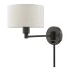 English Bronze Hardwired/Plug-In Swing Arm Wall Lamp with 1-Light by Livex Lighting