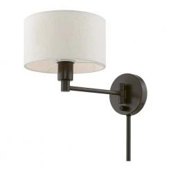 English Bronze Hardwired/Plug-In Swing Arm Wall Lamp with 1-Light by Livex Lighting -Livex Lighting shop english bronze livex lighting wall lamps 40940 92 fa 1000