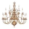 Beacon Hill 21-Light Ceiling Flemish Brass Foyer Chandelier by Livex Lighting
