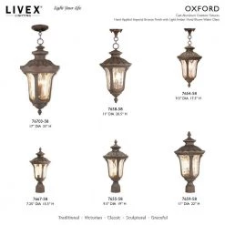 Oxford 3 Light Imperial Bronze Outdoor Post Top Lantern by Livex Lighting -Livex Lighting shop imperial bronze livex lighting post lanterns 7659 58 d4 1000