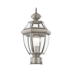Monterey 1 Light Brushed Nickel Outdoor Post Top Lantern by Livex Lighting -Livex Lighting shop nickel livex lighting post light sets 2153 91 1f 1000