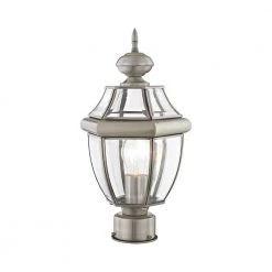 Monterey 1 Light Brushed Nickel Outdoor Post Top Lantern by Livex Lighting -Livex Lighting shop nickel livex lighting post light sets 2153 91 4f 1000