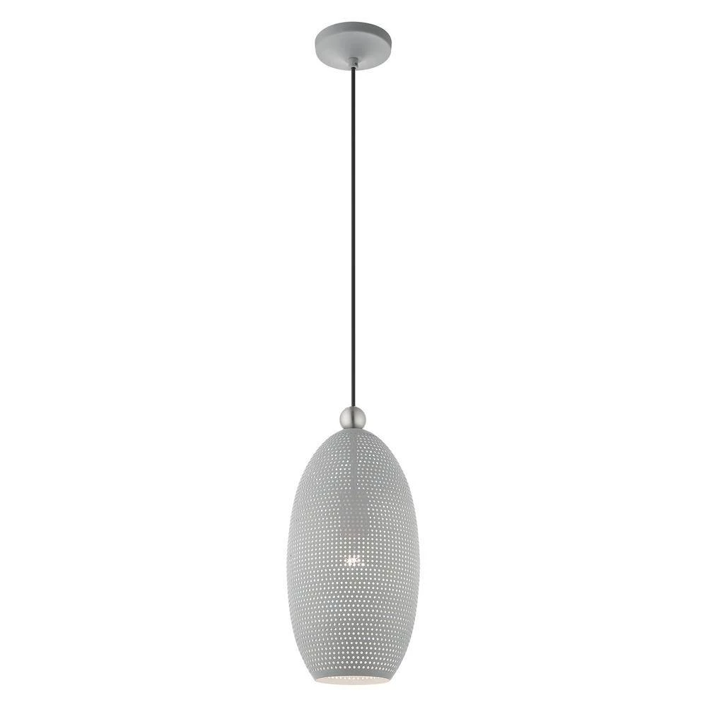 Dublin 1 Light Nordic Gray with Brushed Nickel Accents Pendant by Livex Lighting 9 Dublin 1 Light Nordic Gray with Brushed Nickel Accents Pendant by Livex Lighting - Image 9