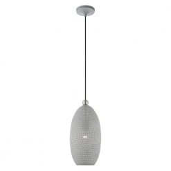 Dublin 1 Light Nordic Gray with Brushed Nickel Accents Pendant by Livex Lighting