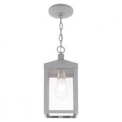 Nyack Small 1-Light Nordic Gray Outdoor Pendant Lantern by Livex Lighting -Livex Lighting shop nordic gray livex lighting outdoor pendant lights 20591 80 fa 1000