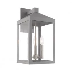 Nyack 3-Light Nordic Gray Hardwired Outdoor Medium Wall Lantern Sconce by Livex Lighting -Livex Lighting shop nordic gray livex lighting outdoor sconces 20584 80 44 1000