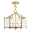 Livingston 4 Light Polished Brass Convertible Pendant/Ceiling Mount by Livex Lighting