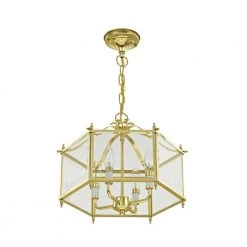 Livingston 4 Light Polished Brass Convertible Pendant/Ceiling Mount by Livex Lighting -Livex Lighting shop polished brass livex lighting chandeliers 4398 02 76 1000