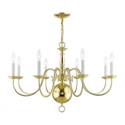 Williamsburgh 8 Light Polished Brass Chandelier by Livex Lighting