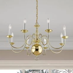 Williamsburgh 8 Light Polished Brass Chandelier by Livex Lighting -Livex Lighting shop polished brass livex lighting chandeliers 5007 02 a0 1000
