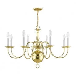 Williamsburgh 8 Light Polished Brass Chandelier by Livex Lighting -Livex Lighting shop polished brass livex lighting chandeliers 5007 02 c3 1000