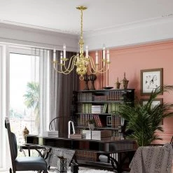 Williamsburgh 8-Light Polished Brass Chandelier by Livex Lighting -Livex Lighting shop polished brass livex lighting chandeliers 5008 02 44 1000