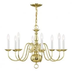 Williamsburgh 8-Light Polished Brass Chandelier by Livex Lighting