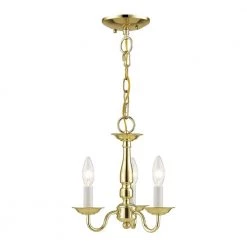 3-Light Polished Brass Chandelier by Livex Lighting