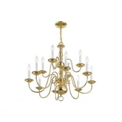 Williamsburgh 12 Light Polished Brass Chandelier by Livex Lighting -Livex Lighting shop polished brass livex lighting chandeliers 5012 02 1f 1000