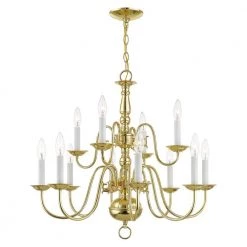 Williamsburgh 12 Light Polished Brass Chandelier by Livex Lighting -Livex Lighting shop polished brass livex lighting chandeliers 5012 02 c3 1000