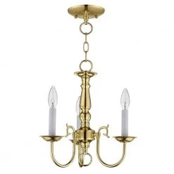 Williamsburgh 3 Light Polished Brass Mini Chandelier by Livex Lighting -Livex Lighting shop polished brass livex lighting chandeliers 5013 02 fa 1000