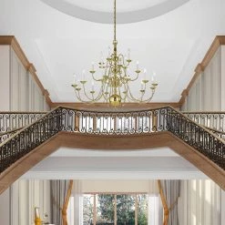 Williamsburgh 22-Light Polished Brass Grande Foyer Chandelier by Livex Lighting -Livex Lighting shop polished brass livex lighting chandeliers 5015 02 44 1000
