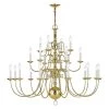 Williamsburgh 22-Light Polished Brass Grande Foyer Chandelier by Livex Lighting