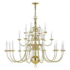 Williamsburgh 22-Light Polished Brass Grande Foyer Chandelier by Livex Lighting -Livex Lighting shop polished brass livex lighting chandeliers 5015 02 c3 1000