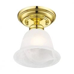 Essex 1 Light Polished Brass Semi Flush Mount by Livex Lighting -Livex Lighting shop polished brass livex lighting flush mount lights 1350 02 4f 1000