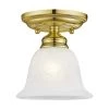 Essex 1 Light Polished Brass Semi Flush Mount by Livex Lighting