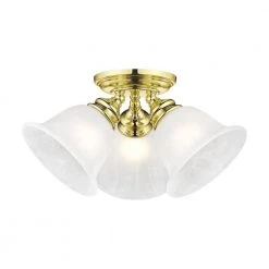 Essex 3 Light Polished Brass Semi Flush Mount by Livex Lighting -Livex Lighting shop polished brass livex lighting flush mount lights 1358 02 4f 1000