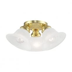 Edgemont 3 Light Polished Brass Semi Flush Mount by Livex Lighting