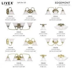 Edgemont 3 Light Polished Brass Semi Flush Mount by Livex Lighting -Livex Lighting shop polished brass livex lighting flush mount lights 1529 02 d4 1000