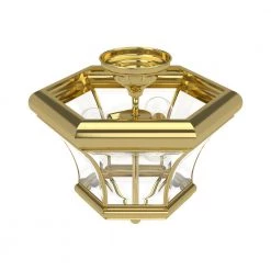 Monterey 3 Light Polished Brass Semi Flush Mount by Livex Lighting 9 Monterey 3 Light Polished Brass Semi Flush Mount by Livex Lighting -Livex Lighting shop polished brass livex lighting flush mount lights 4083 02 44 1000