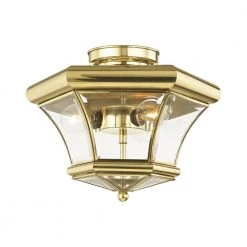 Monterey 3 Light Polished Brass Semi Flush Mount by Livex Lighting